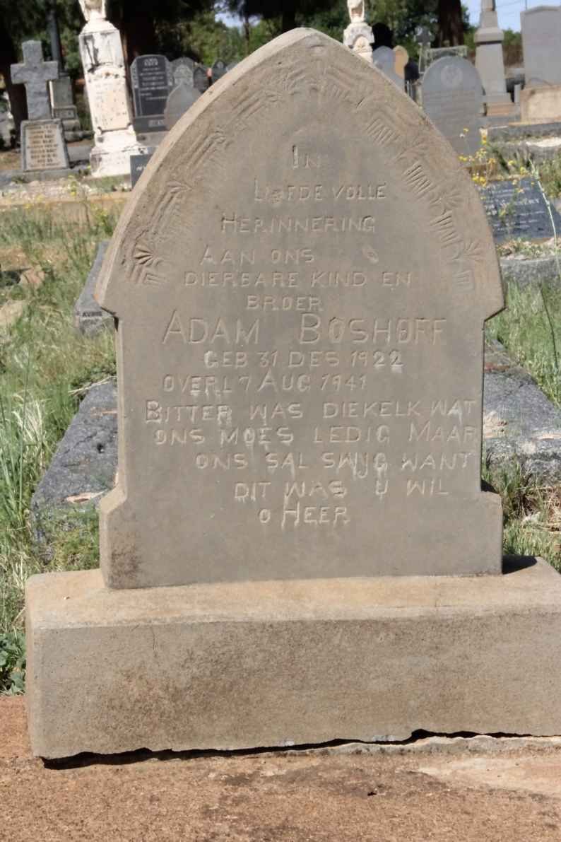 BOSHOFF Adam 1922-1941