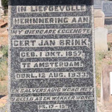 BRINK Gert Jan 1857-1933