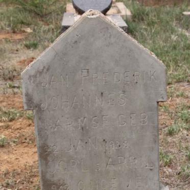 HARMSE Jan Frederik Johannes 1938-1942