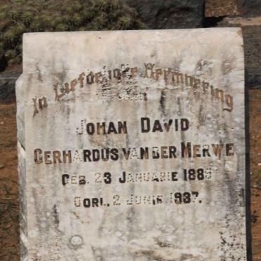 MERWE Johan David Gerhardus, van der 188?-1937