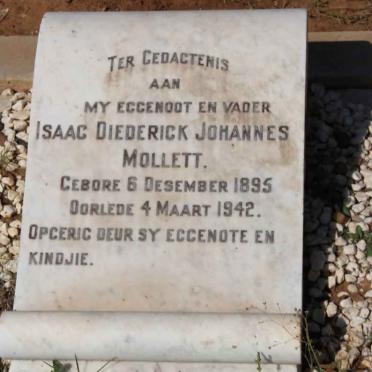 MOLLETT Isaac Diederick Johannes 1895-1942