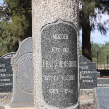 RENSBURG D.M., J van 1858-1938 &amp; A.B. du PLESSIS 1865-1943