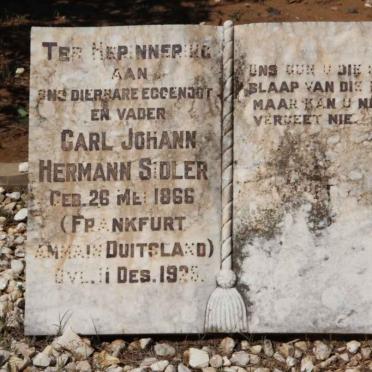 SIDLER Carl Johann Hermann 1866-1925