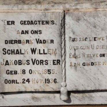 VORSTER Schalk Willem Jakobus 1855-1936