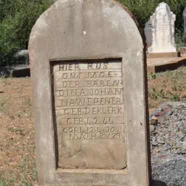 WEPENER Barendina Johanna nee DE KLERK 1846-1930