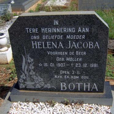BOTHA Helena Jacoba formerly DE BEER nee MÖLLER 1907-1991