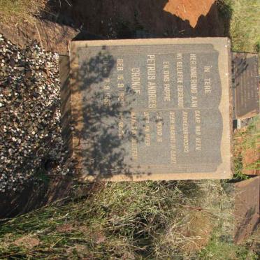 CRONJE Petrus Andries 1925-1958