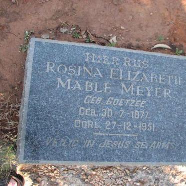 MEYER Rosina Elizabeth Mable nee COETZEE 1877-1951
