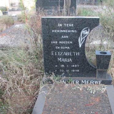 MERWE Elizabeth Maria, van der 1887-1975