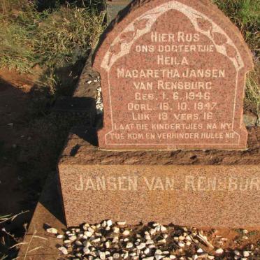 RENSBURG Heila Magaretha, Jansen van 1946-1947