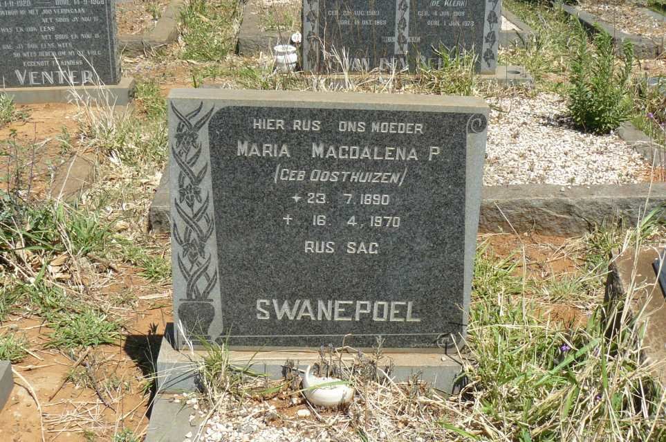 SWANEPOEL Maria Magdalena P. nee OOSTHUIZEN 1890-1970