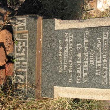 WESTHUIZEN Catharina Louw, van der nee WILSNACH 1923-1947