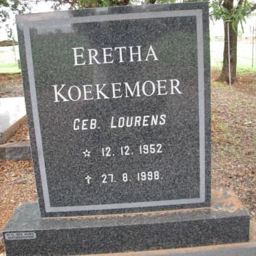 KOEKEMOER Eretha nee LOURENS 1952-1998