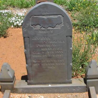 PRETORUIS Jeanetta Petronella nee OLIVIER 1877-1947