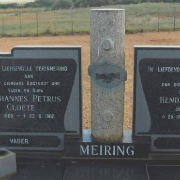 MEIRING Johannes Petrus Cloete 1905-1982 &amp; Hendrina Alyda PRETORIUS 1905-1988