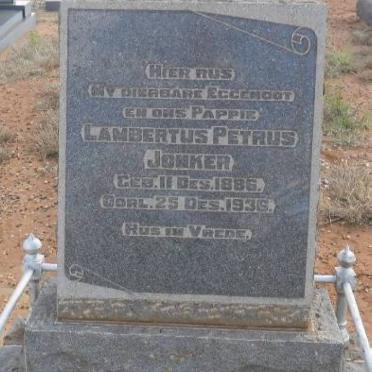 JONKER Lambertus Petrus 1886-1936