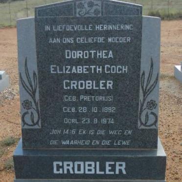 GROBLER Dorothea Elizabeth Coch nee PRETORIUS 1892-1974