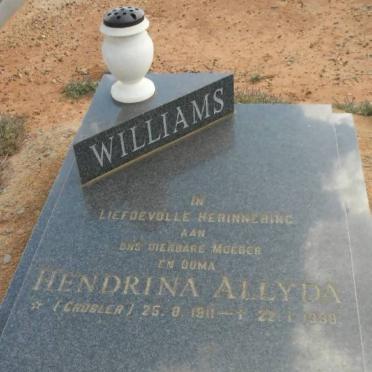 WILLIAMS Hendrina Allyda nee GROBLER 1911-1998