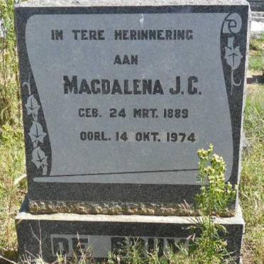 BRUYN Magdalena J.C., de 1889-1974