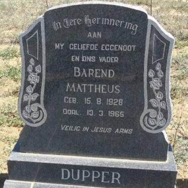 DUPPER Barend Mattheus 1928-1965