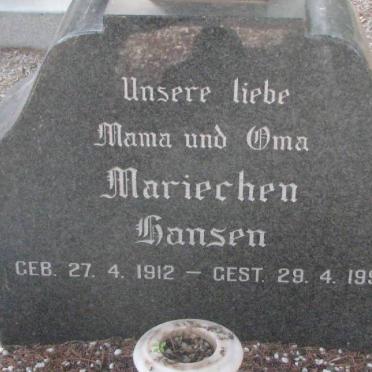 HANSEN Mariechen 1912-1998