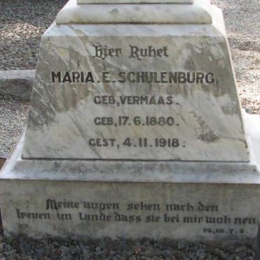SCHULENBURG Maria E. nee VERMAAS 1880-1918
