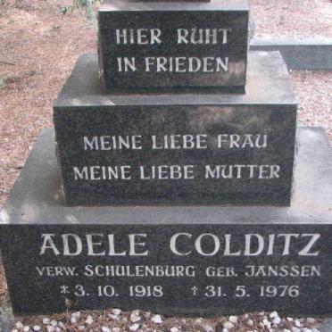 COLDITZ Adele previously SCHULENBURG nee JANSSEN 1918-1976