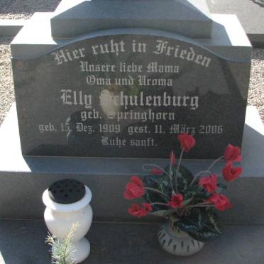 SCHULENBURG Elly nee SPRINGHORN 1909-2006
