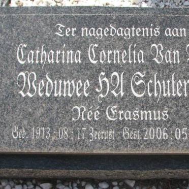 SCHULENBURG Catharina Cornelia van Blerk nee ERASMUS 1913-2006
