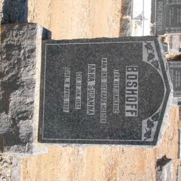 BOSHOFF Anna Susanna 1883-1955