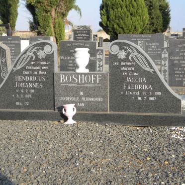 BOSHOFF Hendricus Johannes 1911-1983 &amp; Jacoba Frederika CALITZ 1919-1997