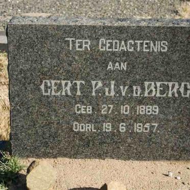 BERG Gert P.J., v.d. 1889-1957