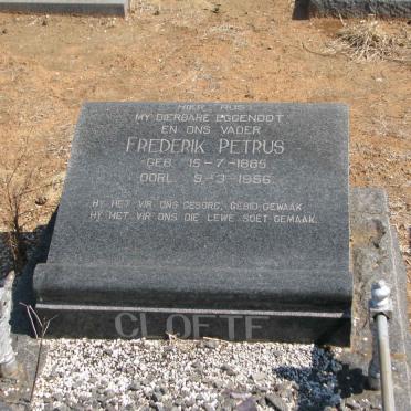 CLOETE Frederik Petrus 1885-1956