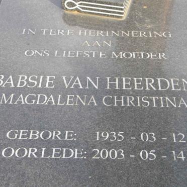HEERDEN Magdalena Christina, van 1935-2003