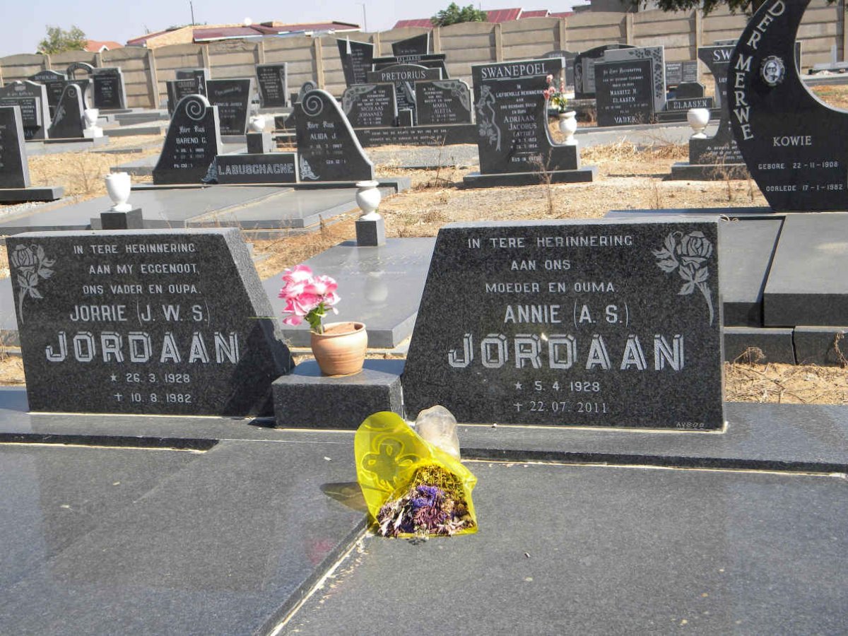 JORDAAN J.W.S. 1928-1982 &amp; A.S. 1928-2011