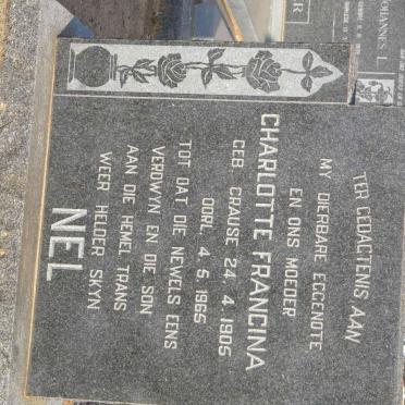 NEL Charlotte Francina nee CRAUSE 1905-1965