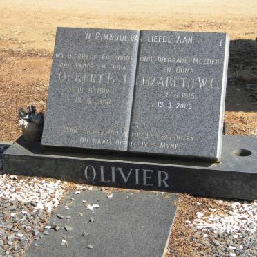 OLIVIER Ockert B.J. 1912-1990 &amp; Elizabeth W.C. 1915-2005