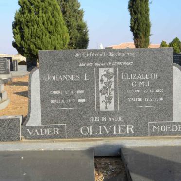 OLIVIER Johannes L. 1906-1966 &amp; Elizabeth C.M.J. 1909-1988