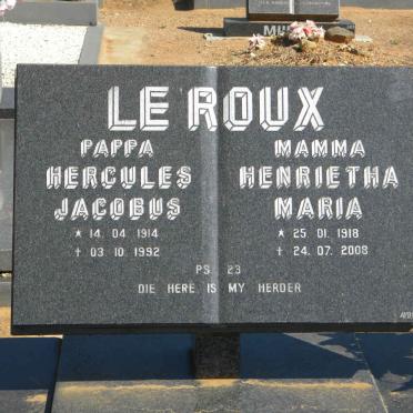 ROUX Hercules Jacobus, le 1914-1992 &amp; Henrietha Maria 1918-2008