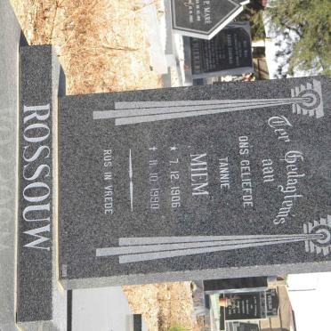 ROSSOUW Miem 1906-1990