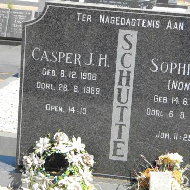 SCHUTTE Casper J.H. 1906-1989 &amp; Sophia C. 1911-1989
