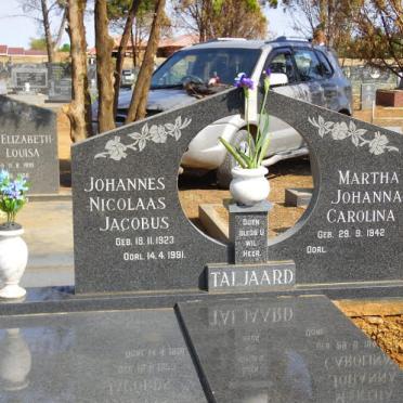 TALJAARD Johannes Nicolaas Jacobus 1923-1991 &amp; Martha Johanna Carolina 1942-2020