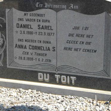 TOIT Daniel Sarel, du 1906-1977 &amp; Anna Cornelia S. V. TONDER 1908-1991