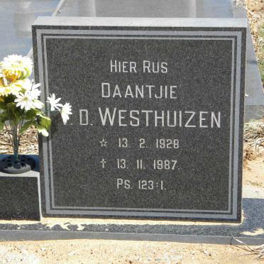 WESTHUIZEN Daantjie, v.d. 1928-1987