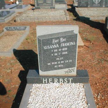 HERBST Susanna Francina 1898 - 1980