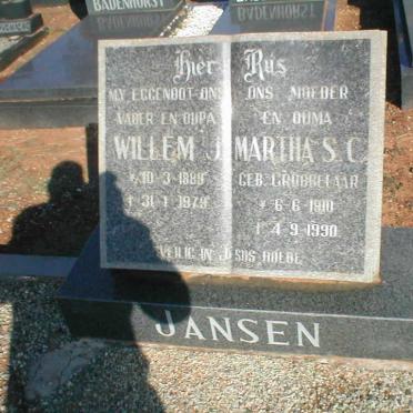 JANSEN Willem J. 1889-1979 &amp; Martha S.C. GROBBELAAR 1910-1990