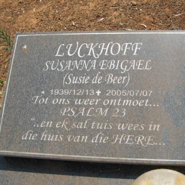 LUCKHOFF Susanna Ebigael nee DE BEER 1939-2005