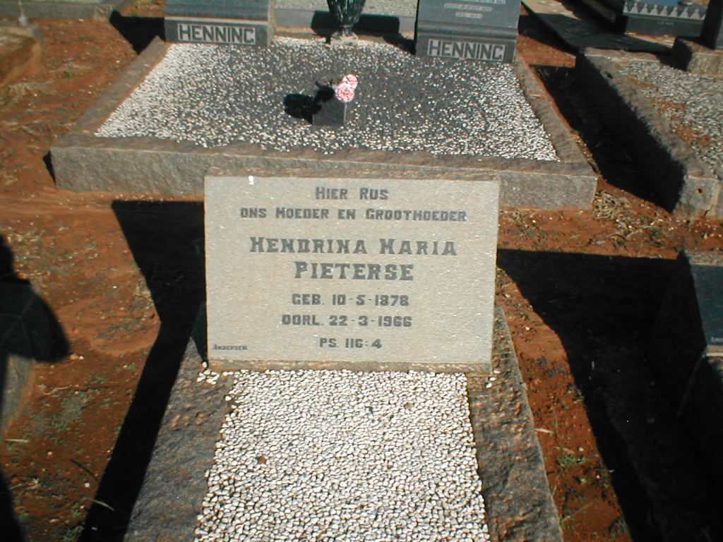 PIETERSE Hendrina Maria 1878-1966