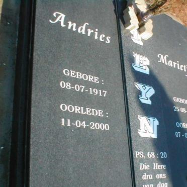 STEYN Andries 1917-2000 &amp; Marietjie STEYN 1925-2004