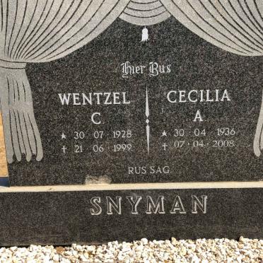 SNYMAN Wentzel C. 1928-1999 &amp; Cecilia A. 1936-2008